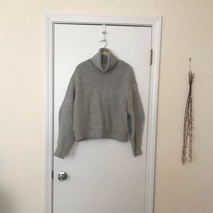 H&M oversized light grey turtleneck sweater